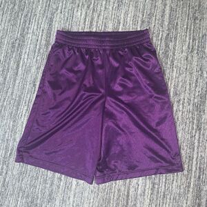 Starter Youth Boys Size‎ Small Athletic Shorts Purple Satin Ribbed Elastic Waist